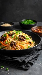 Fototapeta premium Hearty Asian noodle dish with vegetables