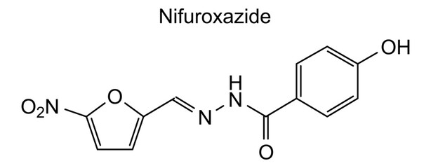 Nifuroxazide, chemical structure of nifuroxazide, drug substance