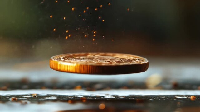 Coin Toss in Water - A Moment of Suspension and Reflection.