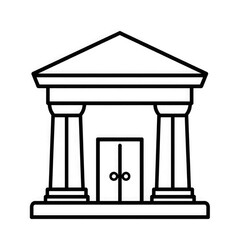 Obraz premium Line art Bank icon with transparent background PNG and JPEG image for your business