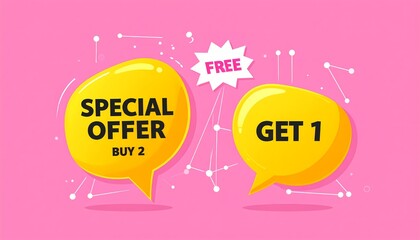 Special Offer Buy 2 Get 1 Free Promotion Sale Banner Discount Advertising Retail Marketing Marketing Concept Business Deal