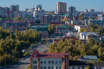 Cityscape on a sunny September day. Barnaul