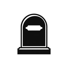 Gravestone silhouette icon with rounded top png file for halloween and other designs