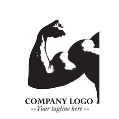 Arm Muscular Logo Symbol Black on White Background in Bold Strong Vector Design for Fitness Branding