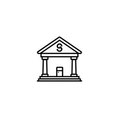 Line art Bank icon with transparent background PNG and JPEG image for your business
