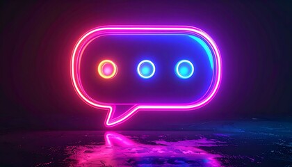Neon speech bubble graphic