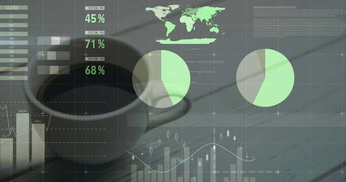 On start HUD visuals sliding, fading and updating around static cup for data visualization