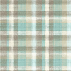 Fototapeta premium Checked fabric pattern in light blue and beige colors 