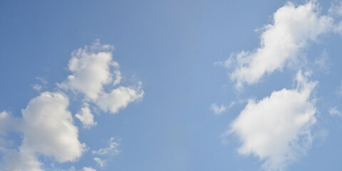 Horizontal blue sky with light blue clouds in sunny day. Blue sky landscape ,nature environment ,sky  background