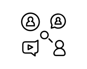 Fototapeta premium social media contact icons set, All icon set, icon in line stile outline Vector Free SVG Download