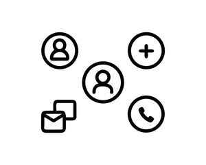 social media contact icons set, All  icon set, icon  in line stile outline Vector Free SVG Download