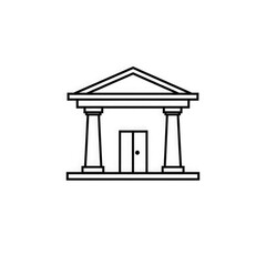 Line art Bank icon with transparent background PNG and JPEG image for your business	