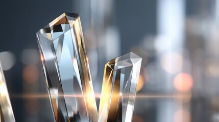 crystal inspired technology background, transparent geometric prisms, glowing light refractions, futuristic clarity