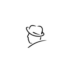 man with hat silhouette.eps