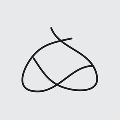 Abstract Heart Loop - Minimalist Line Art Doodle