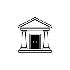 Line art Bank icon with transparent background PNG and JPEG image for your business	