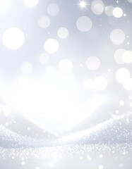 Fototapeta premium Abstract snowy scene with glowing bokeh and glistening ground