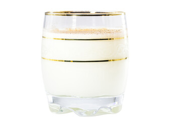 eggnog, christmas drink, eggnog, served hot, on isolated white background