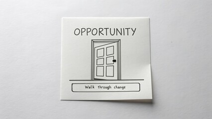 Door of Opportunity and Change Illustration for Motivational Ideas