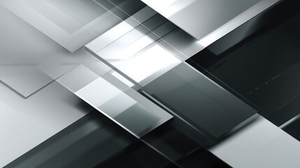 geometric minimalist tech background, sharp clean lines, layered abstract structures, futuristic digital balance