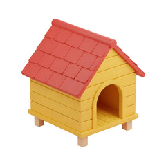 Charming yellow dog house with a red roof providing shelter and comfort for a beloved pet a symbol of home