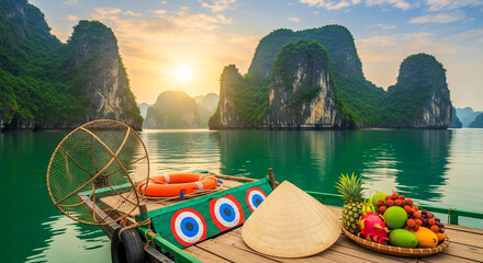 Ha long bay vietnam boat tour scenic travel destination vacation adventure