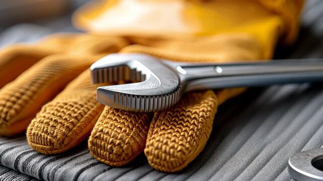 Crucial tools for tackling home repair projects, all while ensuring safety with gloves in your workspace environment