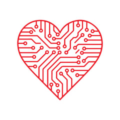 Circuit Heart A Digital Love Symbol