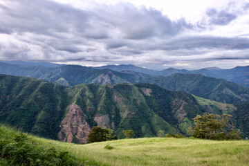 Beautiful Panorama of mountains near Salgar in Antioquia, Columbia .