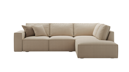Modern sectional sofa with neutral tones offers ultimate comfort, perfect for stylish living rooms and inviting family spaces, enhancing home design.