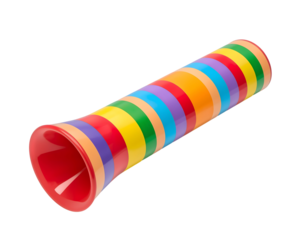 Abstract multi colored striped pipe structure isolated on a solid canvas for artistic concepts