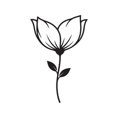 Simple Flower in Outline