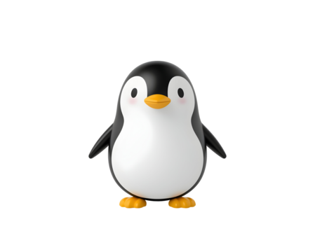 Adorable 3D Penguin Illustration with Charming Details and a Minimalist Composition
