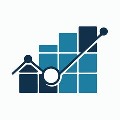Real Estate Market Growth Chart Graphic | Rising Property Values and Investment Opportunities Visualization for Financial Reports and Marketing