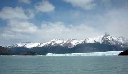 the glacier, blue icebergs and mountains of Patagonia, Argentina	
