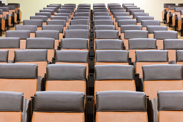 Naklejka premium Empty Auditorium Seating in Long Rows