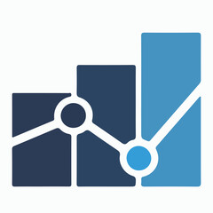 Growth Chart with Line Graph for Business Data Analysis | Bar Graph with Connecting Dots for Financial Reporting, Marketing Strategy and Presentation Design