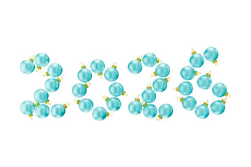 the blue round objects are arranged to form the number 2026.