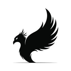 Black phoenix bird graphic design