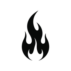 Illustration of a flame in black color