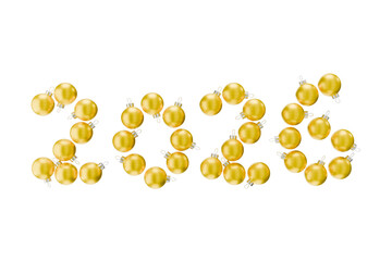 the yellow round objects are arranged to form the number 2026.
