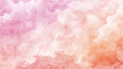 Fototapeta premium Abstract watercolor in shades of pink, orange, and white creating dreamy atmosphere