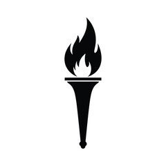 Illustration of a black torch with a flame