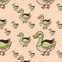 Cute Animal seamless pattern with duck , for kid 