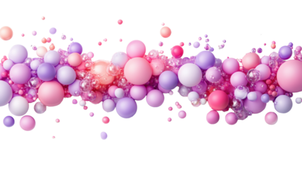 Bubbly Foam Texture with Colorful Spheres on transparent background