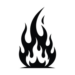 Illustration of a black flame with stylized curves