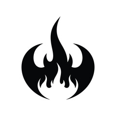 Black flame with wing, a symbol of burning desire