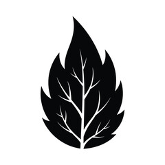 Illustration of a black leaf with veins