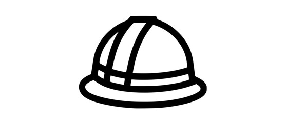 Fototapeta premium a black and white line drawing of a hatblack, hat, icon, illustration, sun hat 