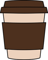 Cozy coffee cup with sleeve morning beverage warm drink comfort vector